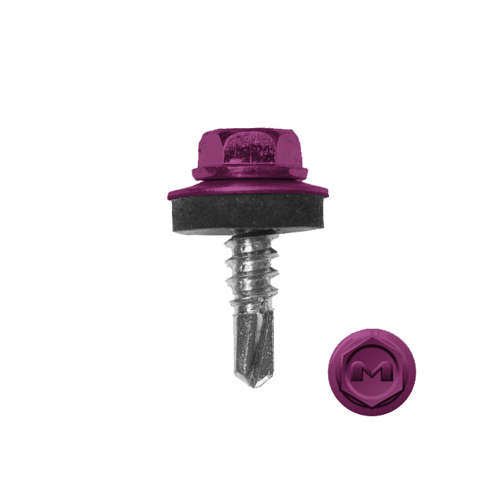 Саморез по металлу Daxmer 5,5х19 (250шт) сверло №3 RAL 4006